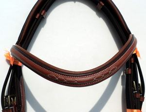 Brida de montar occidental de cuero blanco de diseño personalizado con hebilla de acero inoxidable de costura elegante de acolchado suave para uso de circunferencia de caballo - Product Image 4