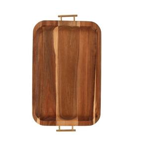 Plateau de service carré en bois d'acacia écologique de haute qualité - Product Image 3