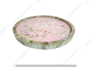 Bandejas de Servir Rosadas de Nácar, las Más Vendidas al por Mayor, Base de Madera con Certificación EPCH para Hoteles, Restaurantes, Utensilios de Cocina, Calidad India - Product Image 4
