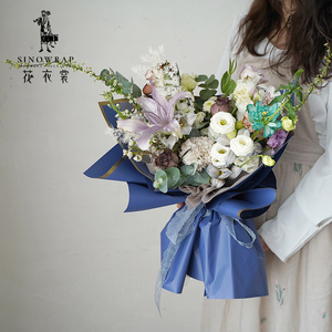 Bán Buôn Vàng Cạnh Nhựa Hoa Giấy Gói Không Thấm Nước Gói 20 Tờ Mỗi Túi Hoa Giấy Gói - Product Image 3