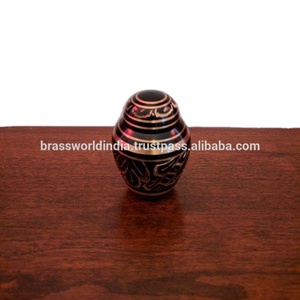 ALUMINUM <b>GREEN</b> Keepsake Urn WITH <b>VELVET</b> BOX FUNERAL SUPPLIES BRASSWORLD INDIA - Product Image 2