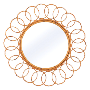 Espejo de Ratán Natural Hecho a Mano Más Vendido en Vietnam, Decoración de Pared Personalizada, Espejo Redondo para Decoración de Sala de Estar - Product Image 1