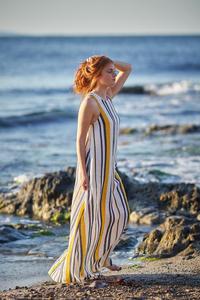 Mélange de rêve d'élégance et de confort 100% lin pour coton col rond sans manches longueur de plancher robe en lin pour femmes - Product Image 5
