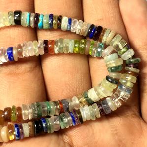 Mix pierre bouton forme plaine pierres précieuses en vrac perles polies fabrication de bijoux collier prix de gros par gramme - Product Image 5