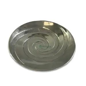 Prato espiral decorativo, metal-alumínio-prata-multiuso-gravado-em massa-alta qualidade-lanche plataforma