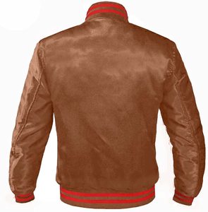 Chaqueta de satén de cuerpo satinado y manga polar, Cazadora Bomber de satén de último estilo, 2021 - Product Image 2