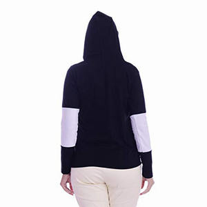 เสื้อฮู้ดผู้หญิงสองสีตัดสองสีลำลอง,เสื้อฮู้ดแบบสวมศีรษะสำหรับผู้หญิงแขนยาว - Product Image 2