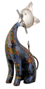 Nirmala Handicrafts - Estatua de Gato Sentado de Metal, Diseño Antiguo, Decoración Creativa para Mesa, de Rajasthan - Regalo para Bodas y Cumpleaños - Product Image 2