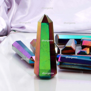 Puntas de Cuarzo Cristalinas con Forma de Corazón, Aura de Ángel, Extra Grandes |   Cuarzo Aura Púrpura: Set Mayorista de Gemas Curativas - Product Image 3