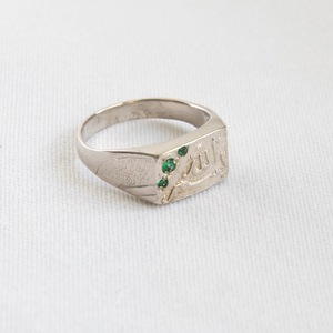 Anillo musulmán elegante para mujer, Plata de Ley 925, rodanzado con letras en anillo árabe con grabado, joyería - Product Image 1