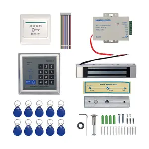 RFID thẻ kiểm soát truy cập hệ thống Kit với 180kg 350lb điện từ khóa cung cấp điện 10 Key fobs Exit nút
