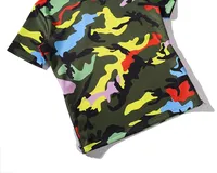 Kaos Pria Custom Camo Resleting Samping Grosir Ramah Lingkungan Bernapas Cepat Kering 100% Katun O-Neck 180g Sablon Sutra Pendek
