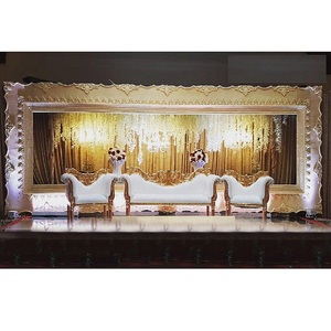 ฉากหลังเวทีการรับสไตล์โรมันหรูหราตกแต่งงานแต่งงานสไตล์วินเทจที่สวยงามพร้อมแผงกรอบรูป - Product Image 1