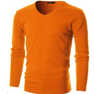 Men's Long Sleeve Double Collar V-Neck <b>Shirt</b> Breathable Long Sleeve <b>Shirt</b> Features a V-neck Tee - Product Image 2