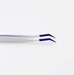 Pince à cils en acier inoxydable, perle blanche avec pointe Plasma violette, Extension de Volume, outils de soins de beauté CE ISO - Product Image 6