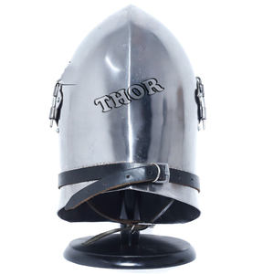 Médiévale Barbuta Casque Visière En Acier Brossé Chevaliers L'armurerie Templier Croisé Casque Argent Poli - Product Image 3