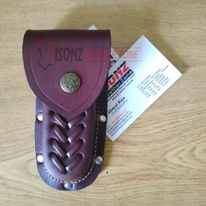 Cuchillo plegable de caza y acampada al aire libre con Funda de cuero de bolsillo de piel de vaca de madera OEM y ODM compatible con estuches de herramientas - Product Image 4