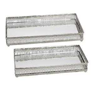 Set of Two <b>Mirror</b> Serving <b>Tray</b> Silver Finished Stainless Steel Designer Platter Classic Stylish Wholesale New <b>Mirror</b> <b>Tray</b> - Product Image 3
