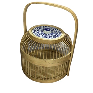 Handmade Natural <b>Rattan</b> Picnic Basket <b>with</b> Bamboo <b>Lid</b> Eco-Friendly Storage Lunch <b>Box</b> for Outdoor Adventures - Product Image 1
