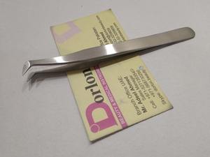 Pince à épiler professionnelle pour extensions de cils, finition argentée, personnalisable avec logo, pour volume, vente en gros - Product Image 2