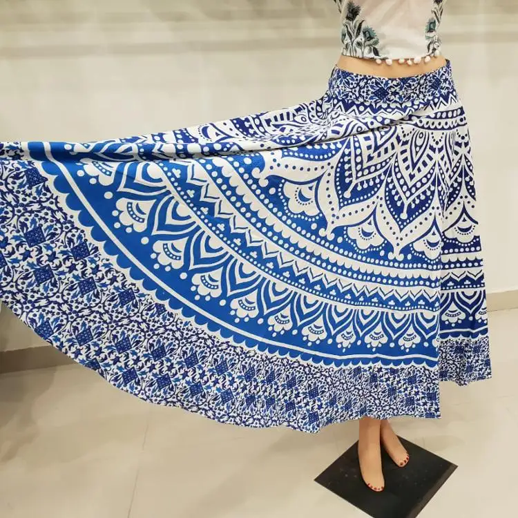 भारतीय विंटेज पूर्ण लंबाई महिलाओं मंडला स्कर्ट