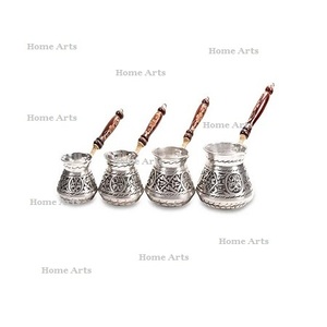 <b>Set</b> Of 4 Different Size Coffee <b>Pot</b> Good Quality Aluminium Arabic Tea <b>Pot</b> With Wooden Handle At Good Price - Product Image 1