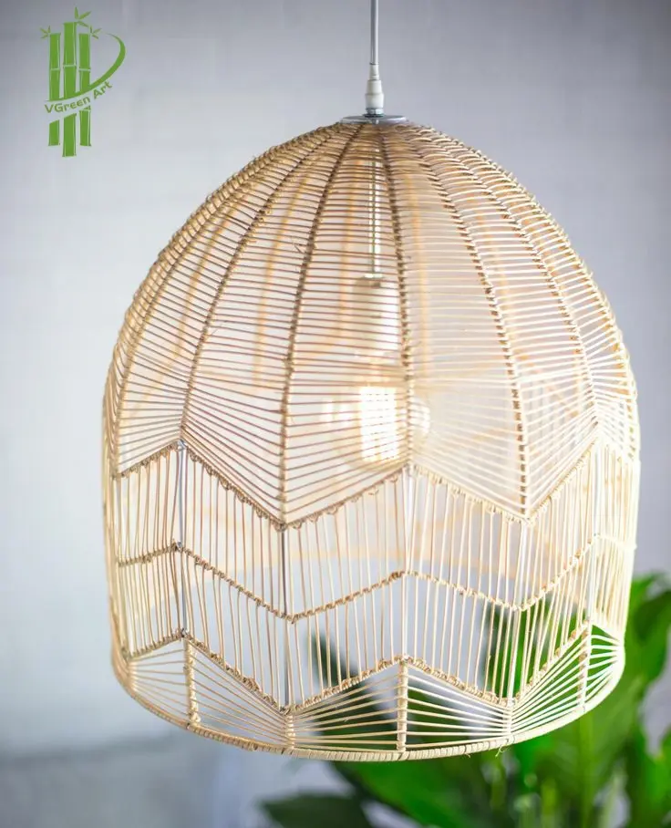 Woven Bamboo Rattan LampShades Beautiful Modern Handmade Lights in Vietnam, wall art home decor Living Room, Bedroom, Kitchen