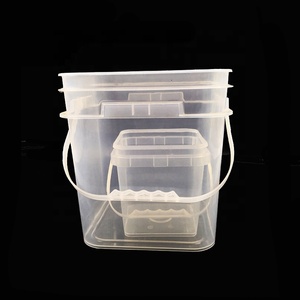 Nhỏ Đầy Màu Sắc Rõ Ràng Vuông Nhựa Xô Với Nắp Đậy Với Tay Cầm - Product Image 5