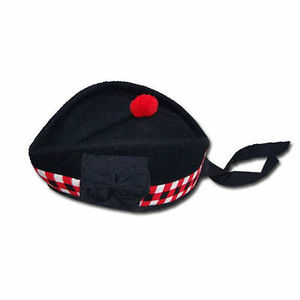 Gorra Glengarry Roja, Blanca y Negra con Diseño Tradicional Escocés de las Tierras Altas, 100% Lana a Cuadros, THISTLE ROSE ENTERPRISES - Product Image 5