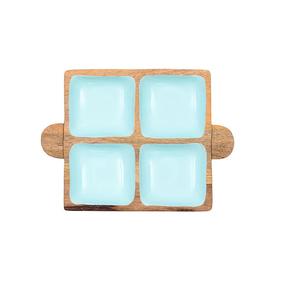 ถาดไม้สี่เหลี่ยมไม่ซ้ำใครสำหรับผลไม้แห้ง4ส่วนตกแต่งพิเศษเป็นมิตรกับสิ่งแวดล้อมขายดีผลิตภัณฑ์การตลาด - Product Image 5