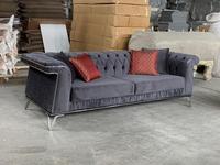 Ensemble de canapés Chesterfield modernes extensibles en tissu matelassé et bois, taille personnalisée pour salon, entrée, hôtel, décoration, certifié OEKO-TEX