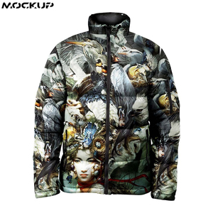 2025 nouveau Style hommes veste bouffante zippée de haute qualité personnalisé partout imprimé sublimé support enduit prix de gros - Product Image 5