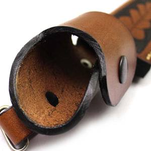 Top Grain Riche En Cuir À La Main Feuille Estampillé Étui En Cuir pour 5.5 ''Lame Fixe Lame Knives-AL-001 - Product Image 4