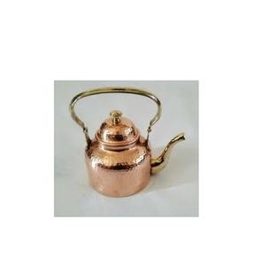 Tetera de té de cobre puro para servir té y leche, utensilios de cocina y restaurantes, hecha a mano, brillante y pulido - Product Image 1