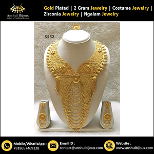 Nuevo clásico hermoso conjunto de joyería Africana chapados en oro regalo de boda - Product Image 2