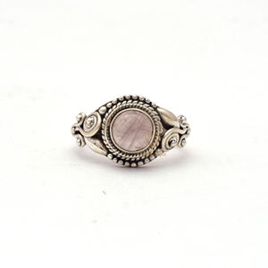Gorgeous Round Shape Natural <b>Rose</b> <b>Quartz</b> Gemstone <b>Ring</b>, Wholesale Sterling Silver Pink Gemstone Boho <b>Ring</b> Jewelry For Wholesaler - Product Image 1