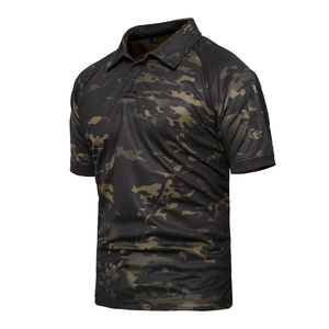 T-shirt camouflage noir pour femme, design unique, col décoratif, personnalisé, grande variété de couleurs, prix usine - Product Image 1