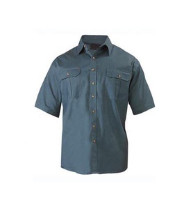 Workwear เสื้อทำงานผ้าฝ้ายโพลีเอสเตอร์ของผู้ชาย,เสื้อเชิ้ตทำงานเครื่องแบบ Colar สองกระเป๋าป้องกันฝุ่น - Product Image 3
