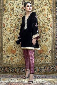 -NEW--STYLISH--VELEVT--KAMEEZ ,BROCADE--PANT avec décent broderie travail... pour la fête/quotidien BASE = 2021 - Product Image 2