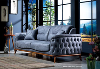 Ensemble de canapés Chesterfield modernes et élégants en tissu avec lit de rangement, cadre en bois massif, pour salon, taille personnalisable, option hôtel