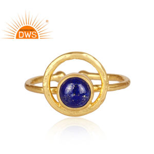 Bague œil de chat en argent sterling 925 avec pierre précieuse lapis-lazuli, bijoux plaqués or 18 carats, vente en gros - Product Image 1