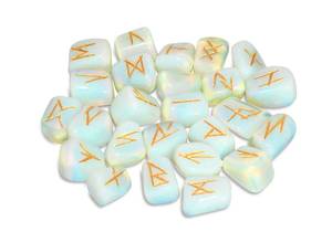 หินโอปอลแกะสลัก25ชิ้นสำหรับผู้สูงอายุ Futhark Rune แกะสลักด้วยมือหินโอปอลสำหรับการรักษาจักระวัดความสมดุลของหินฮวงจุ้ยคริสตัล - Product Image 5