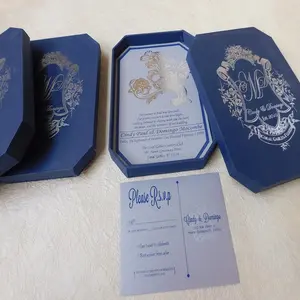 custom made fancy wedding invitations with matching box