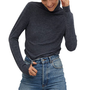 T-shirt femme manches longues OEM 2021 Automne Hiver, col rond, coupe ample, coton, taille unique, avec design personnalisé - Product Image 4