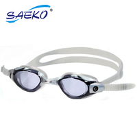 Lunettes de natation pour adultes SAEKO avec verres en PC anti-buée et protection UV, sangle en silicone certifiée