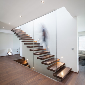 <span class=keywords><strong>Escalera</strong></span> Flotante Recta de Metal Moderna y Duradera para Interiores, Fácil de Instalar, con <span class=keywords><strong>Hierro</strong></span> Forjado y Acero Inoxidable - Product Image 2