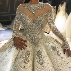 LSA013 модное блестящее платье с длинным рукавом для выпускного вечера свадебное платье с открытой спиной и блестками свадебное платье - Product Image 4