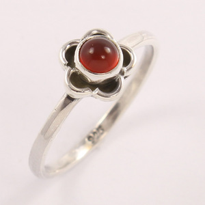 Natural Carnelian Gemstone Tiny 4 mm Ring Red Modern Simple Everyday Gift Gemstone Round Jewellery Vintage Loyal - Product Image 2
