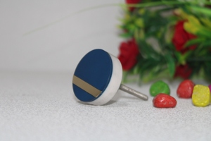 Bouton de porte en résine noire et blanche avec poignée de meuble en laiton et bouton bande de design moderne en forme ronde 120 pièces 30 jours T/T Tradnary - Product Image 4