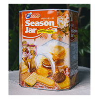 Assortiment de biscuits fourrés à la crème, saveurs vanille, citron, café, chocolat, gaufrettes sucrées certifiées Halal, saveurs variées, en boîte, Malaisie